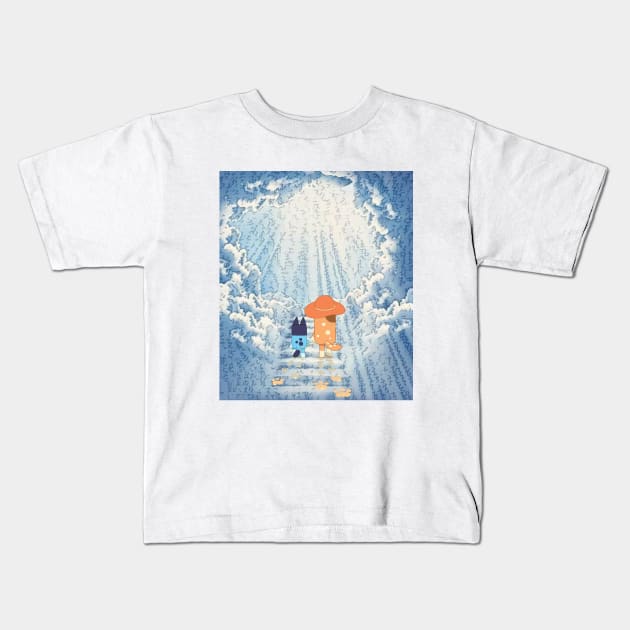 heaven bluey Kids T-Shirt by adunntoval